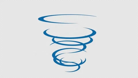 Stylized 2D Blue Water Tornado Whirlwind 4K Loop Alpha Stock Footage 339063081