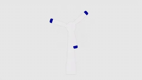Stylized 2D Blue Wind Turbine Rotating Clean Energy 4K Loop Stock-Footage 338169806