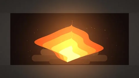 Stylized 2D Campfire Burning Flat Vector Animation Vidéo 347809135