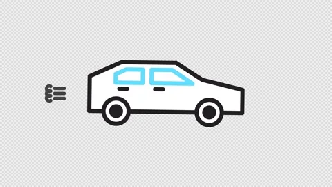 Stylized 2D Car Driving Exhaust Smoke 4K Loop Transparent Видео 338434261