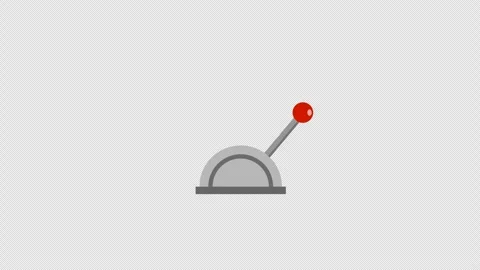 Stylized 2D Control Lever Switch Moving 4K Loop Alpha Stock Footage 340439681