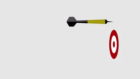 Stylized 2D Dart Missing Target Failure 4K Loop Alpha Vídeos de archivo 338329847