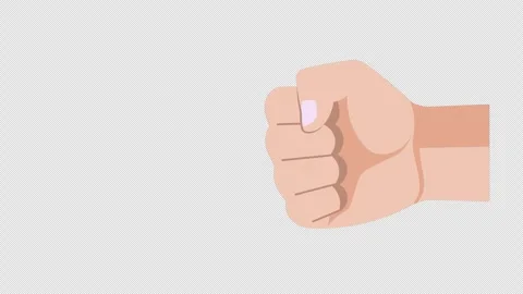 Stylized 2D Fist Punch Impact Action 4K Loop Transparent Видео 339162545
