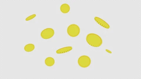 Stylized 2D Gold Coin Rising Reward 4K Loop Alpha Stock-Footage 337702735