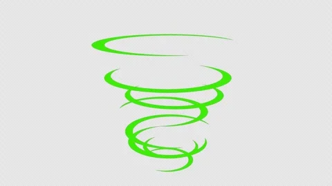 Stylized 2D Green Wind Tornado Whirlwind 4K Loop Alpha Stock Footage 339062882