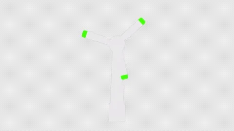 Stylized 2D Green Wind Turbine Rotating Clean Energy 4K Loop Video stock 338169665
