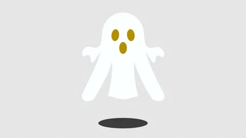 Stylized 2D Halloween Ghost Floating 4K Loop Transparent Видео 339167409