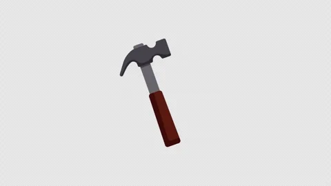 Stylized 2D Hammer Tool Construction Repair 4K Loop Alpha Stock Footage 344349536