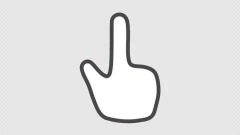 Stylized 2D Hand Cursor Pinch Zoom Gesture 4K Loop Alpha Stock Footage 339167742