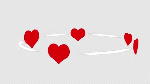 Stylized 2D Heart Charmed Love Reaction 4K Loop Alpha Video stock 338064327