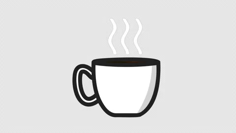 Stylized 2D Hot Coffee Cup Steam Relaxing 4K Loop Alpha Stock-Footage 339274327