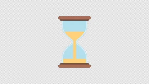 Stylized 2D Hourglass Sand Timer Loading 4K Loop Alpha Stock Footage 339272453