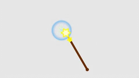 Stylized 2D Magic Wand Spell Shockwave 4K Loop Alpha Vídeo Stock 338434020