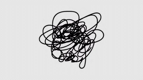 Stylized 2D Messy Scribble Line Confused Reaction 4K Alpha Vídeos de archivo 337877701