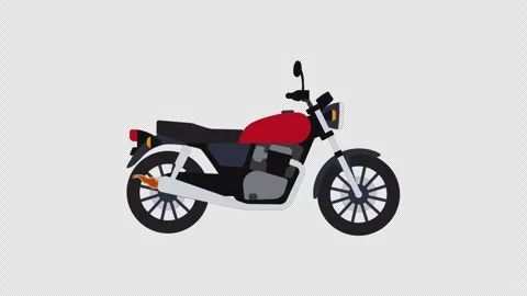 Stylized 2D Motorcycle Driving Transport 4K Loop Alpha 스톡 동영상 342320703