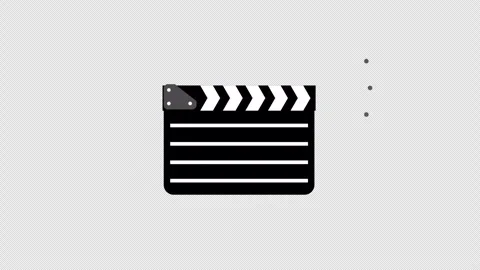 Stylized 2D Movie Clapperboard Action 4K Loop Transparent Stock Footage 339167724