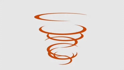 Stylized 2D Orange Fire Tornado Whirlwind 4K Loop Alpha Stock Footage 339063051