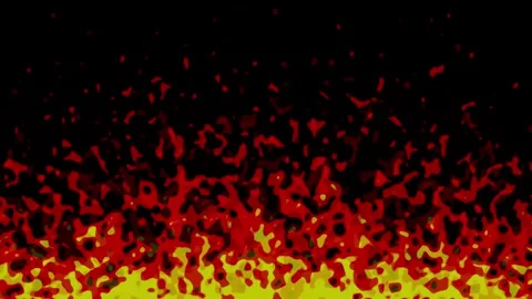Stylized 2D Orange Fire Wall Flame Burning 4K Seamless Loop Video stock 338441641
