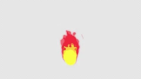 Stylized 2D Orange Fireball Energy 4K Seamless Loop Alpha Video stock 334090537