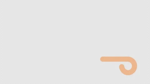 Stylized 2D Orange Wind Blowing Air Flow 4K Loop Alpha Stock Footage 337817558
