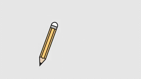 Stylized 2D Pencil Drawing Line Education 4K Loop Alpha Vídeo Stock 339274206