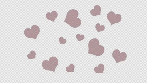 Stylized 2D Pink Heart Shapes Rising 4K Loop Transparent Vídeos de archivo 337702516