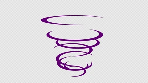 Stylized 2D Purple Magic Tornado Whirlwind 4K Loop Alpha Stock Footage 339062915
