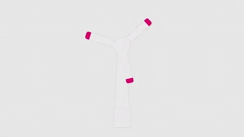 Stylized 2D Red Wind Turbine Rotating Clean Energy 4K Loop Stock-Footage 338169917