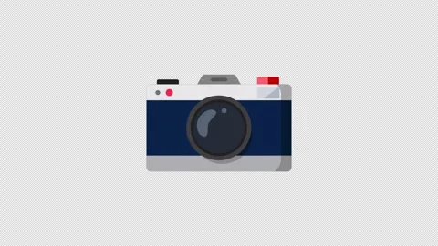 Stylized 2D Retro Camera Shutter Click Flash 4K Loop Alpha 스톡 동영상 341298214