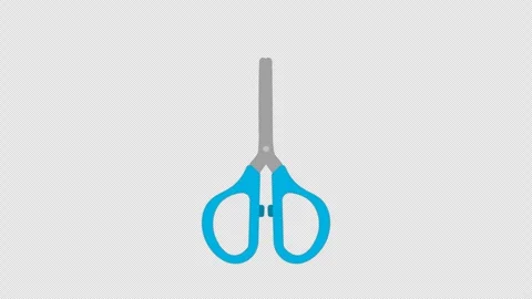 Stylized 2D Scissors Cutting Action 4K Loop Alpha Stock Footage 339375227