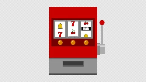 Stylized 2D Slot Machine Jackpot Win 4K Loop Alpha Stock Footage 339374475