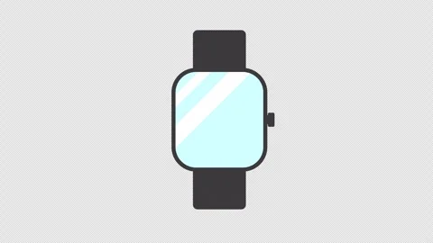 Stylized 2D Smartwatch Vibrating Notification 4K Loop Alpha Stock Footage 338329809