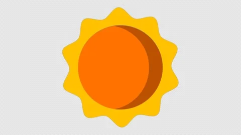 Stylized 2D Sun Rotating Summer Weather 4K Loop Alpha Vídeos de archivo 339274257