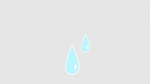 Stylized 2D Sweat Drop Nervous Reaction 4K Loop Alpha Stock Footage 337875304