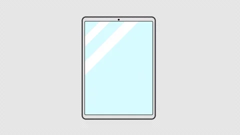 Stylized 2D Tablet Device Vibrating Notification 4K Loop Alpha Stock Footage 338329798