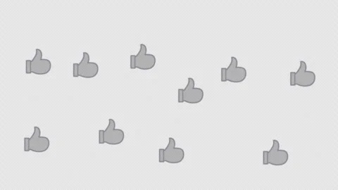 Stylized 2D Thumbs Up Like Icon Rising 4K Loop Transparent Stock Footage 337702371