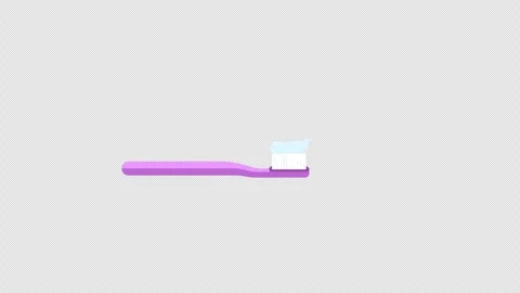 Stylized 2D Toothbrush Brushing Dental Care 4K Loop Alpha Stock Footage 340446981