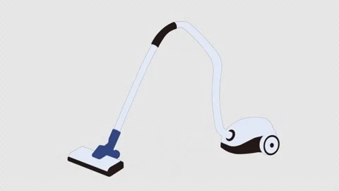 Stylized 2D Vacuum Cleaner Housework 4K Loop Transparent Stock-Footage 339274545
