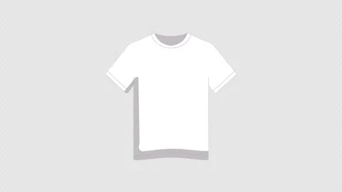 Stylized 2D White T-Shirt Waving Fashion 4K Loop Alpha Stock Footage 344350084