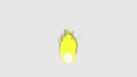 Stylized 2D Yellow Fireball Energy 4K Seamless Loop Alpha Video stock 334091674
