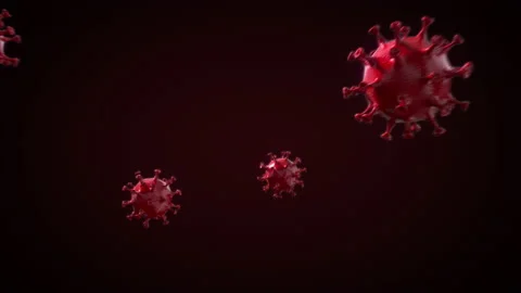 Stylized 3d Animation Red Corona Virus (COVID-19) cells (3) Stock Footage 131672311