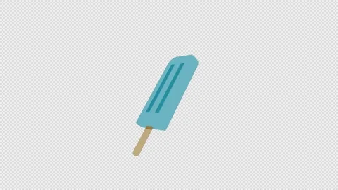 Stylized 3D Blue Popsicle Ice Cream Rotating 4K Loop Alpha Stock Footage 339167726