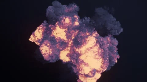 A stylized 3D explosion appears in the center of the frame 스톡 동영상 330896019