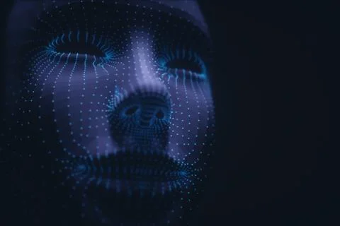 Stylized 3D Face Stock Illustration