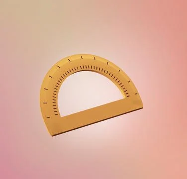 Stylized 3d icon object - angle ruler, Not gen Ai Stock Illustration