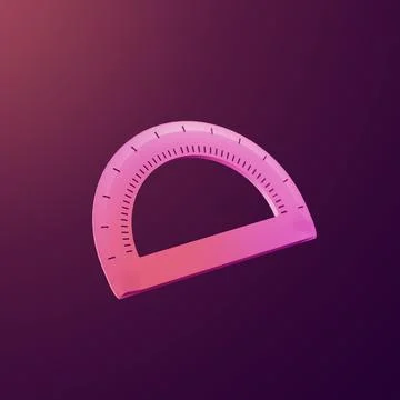 Stylized 3d icon object - angle ruler, Not gen Ai Stock Illustration