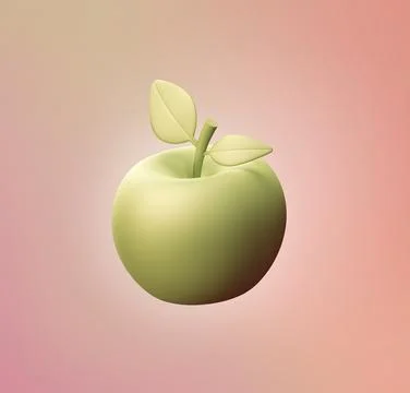 Stylized 3d icon object - apple Stock Illustration