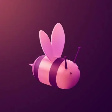 Stylized 3d icon object - bee, Not gen Ai Stock Illustration
