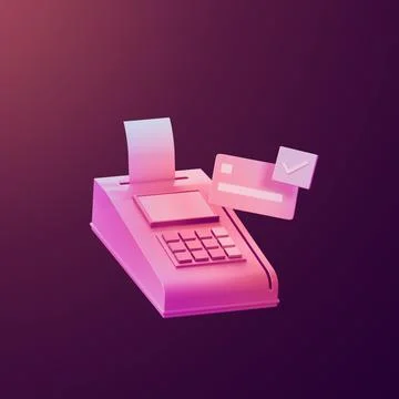 Stylized 3d icon object - calculator, Not gen Ai Stock Illustration