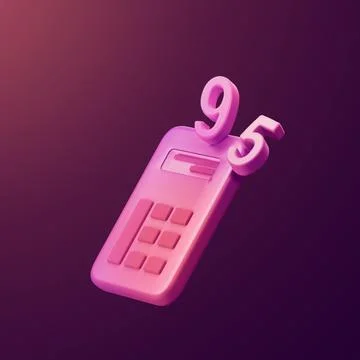 Stylized 3d icon object - calculator, Not gen Ai Stock Illustration